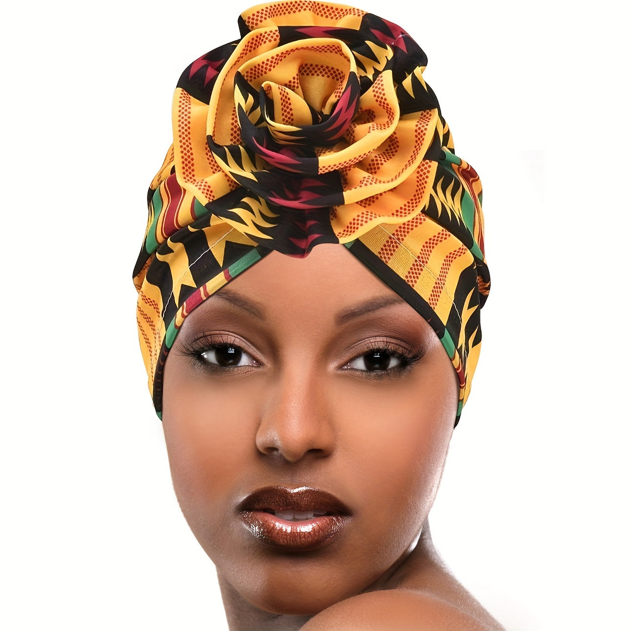 Elegant Women's Floral Turban Headwrap: Vibrant Colors, Soft Polyester Fabric, and Comfortable Elastic Design for a Chic Look